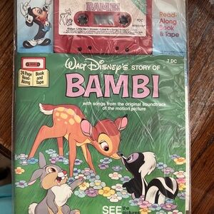 Disney Storyteller Bambi Red Cassette and Book Set (Collectors)